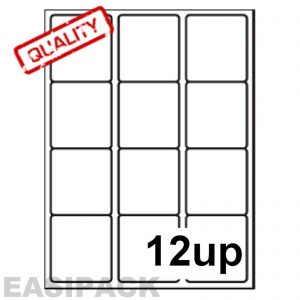 A4 Sheet Address Labels white - 12 UP - 63.5mm x 72mm