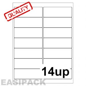 A4 Sheet Address Labels white - 14 UP - 99.1mm x 38.1mm