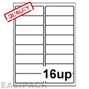 A4 Sheet Address Labels white - 16 UP - 99.1mm x 33.9mm