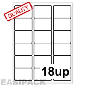 A4 Sheet Address Labels white - 18 UP - 63.5mm x 46.6mm