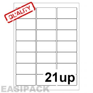 A4 Sheet Address Labels white - 21 UP - 63.5mm x 38.1mm