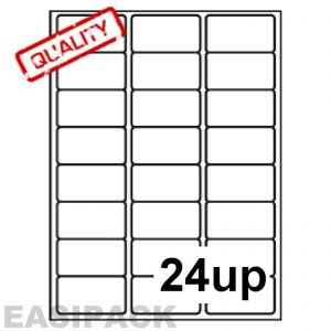 A4 Sheet Address Labels white - 24 UP - 63.5mm x 33.9mm