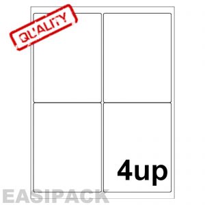 A4 Sheet Address Labels white - 4 UP - 99.1mm x 139mm