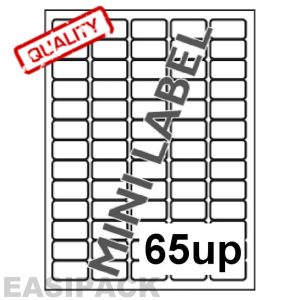 A4 Sheet Address Labels white - 65 UP - 38.1mm x 21.2mm