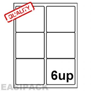 A4 Sheet Address Labels white - 6 UP - 99.1mm x 93.1mm