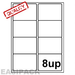 A4 Sheet Address Labels white - 8 UP - 99.1mm x 67.7mm