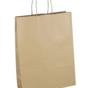 BROWN Kraft Paper Carrier Bags with (TWISTED HANDLES) 90GSM 10"x15.5"x12"