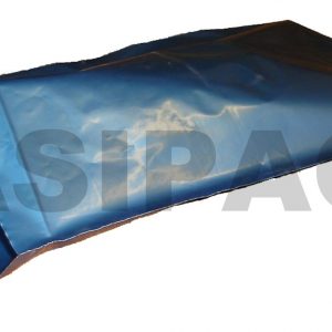 50% OFF - NON-PERMANENT self seal METALLIC BLUE/BLACK Polythene Mailing Bags Mailers 305 x 405mm (12"x16") - 60mu